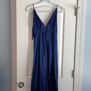 Blue floor length dress